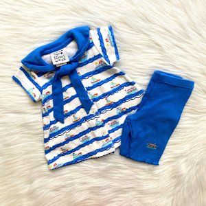 Sweet Potatoes Baby Girls Sailboat Shorts Set 3M